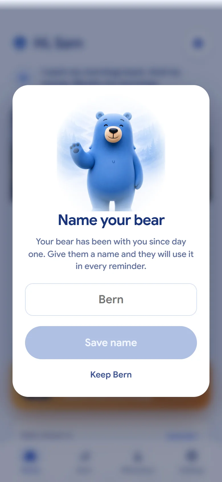 The name your bear window
